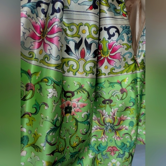 Sherri Hill Bubble Skirt 50854 Green Pink size 2 Prom Homecoming‎ Floral Easter - Picture 9 of 15